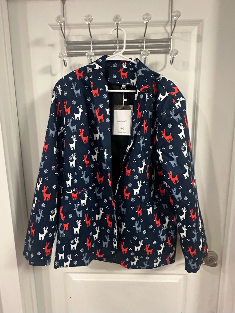 Women’s Navy Reindeer Print Jacket
